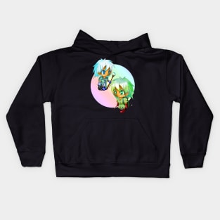 kawaii manga style archer and sorcerer for dnd and fantasy fans Kids Hoodie